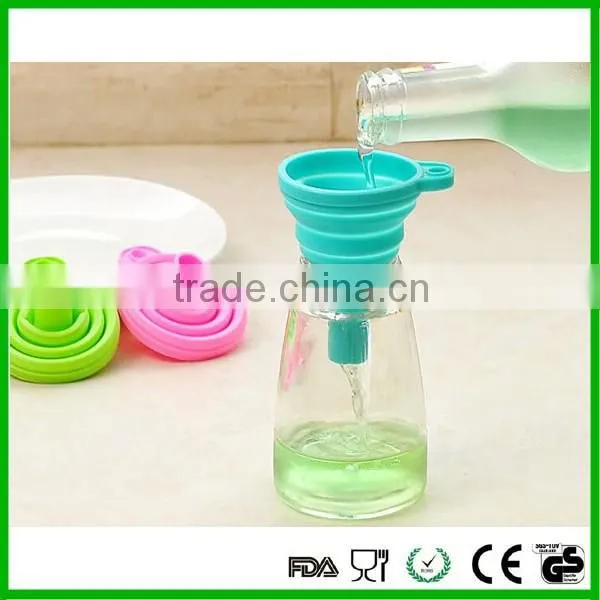 Food grade silicone funnel kitchen tool foldable mini funnel