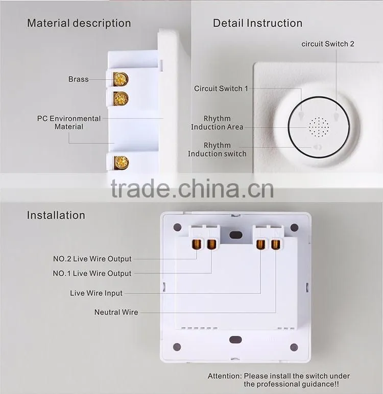 Black, White, Light Wood, Dark Wood electrical switch/touch switch/voice control switch