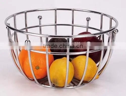 fashion round stainless steel fruit basket