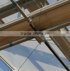 Automatic venlo greenhouse rack and pinion shading system