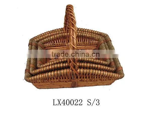 3set square/ mini/ wicker/ inexpensive/ wicker basket