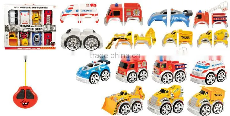 2 channels self assemble toys remote control dump truck