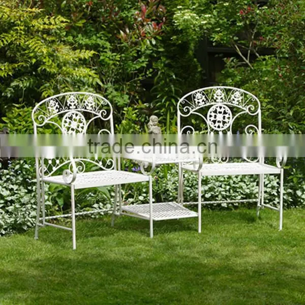 decorative folding metal outdoor bench seat