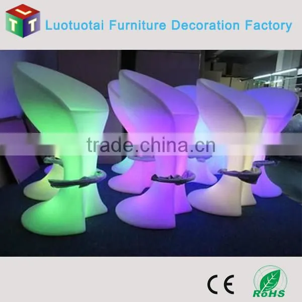 LED plastic light up stool/bench for lounge waiting room