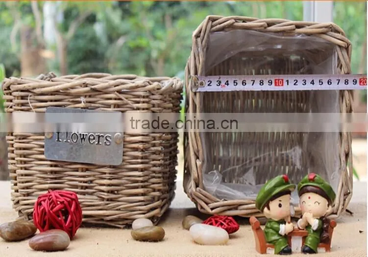 Garden decoration wicker plant basket plant pots basket