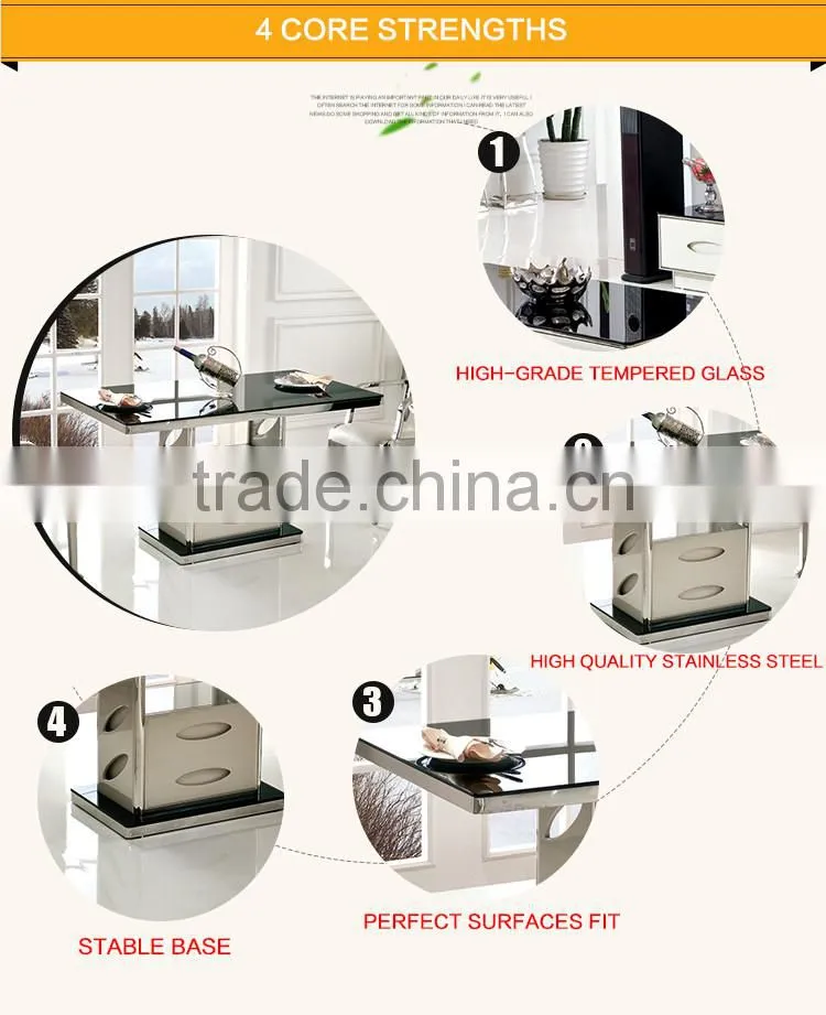 TH354 Modern Furniture Luxuy Black Kitchen Tables Sets