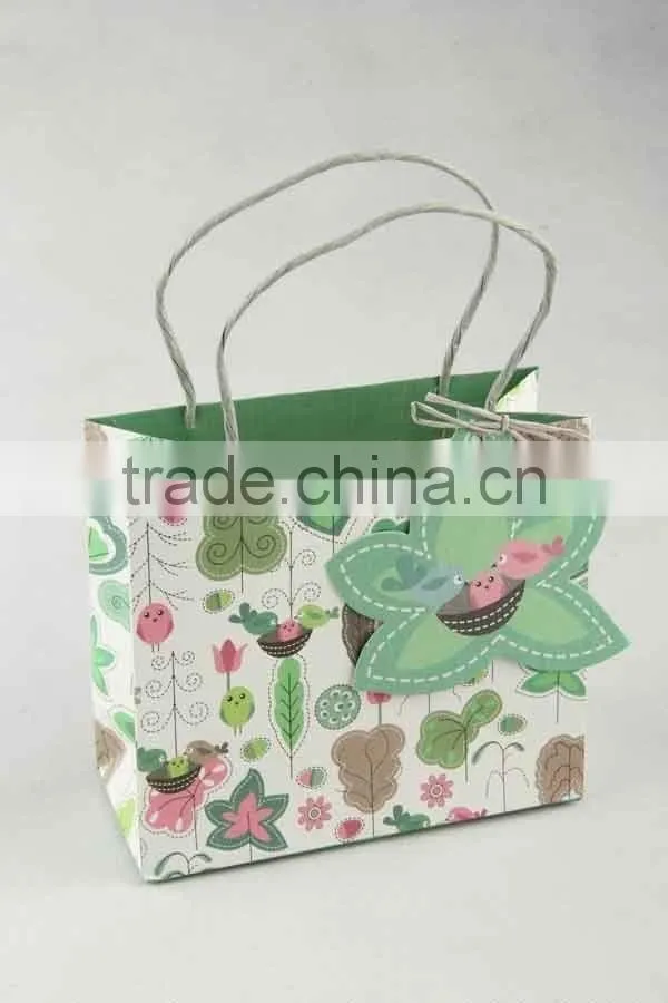Colorful Shopping Paper Bag With Card /Printed Foldable Gift Bag