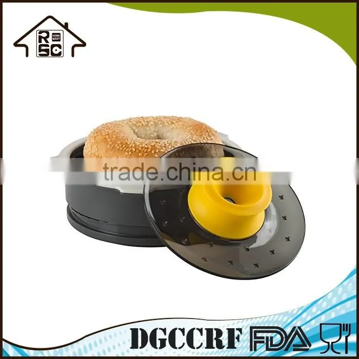 NBRSC Plastic Adjustable Safety Bagel Slicer Slicing Guide with Safety Cutting Finger Guard