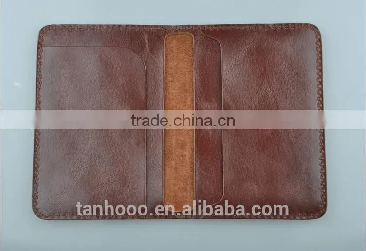More than 10 years leather factory emboss logo custom leather passport holder