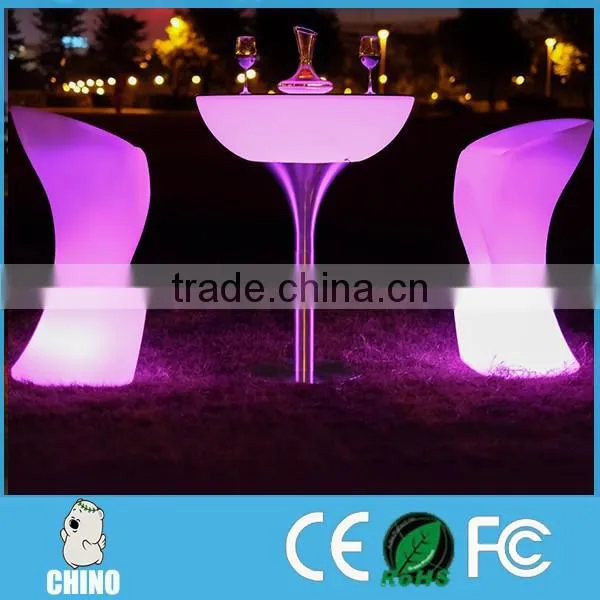 Rgb Rmotel LED light furniture Coffee tables tall bar Stainless Steel
