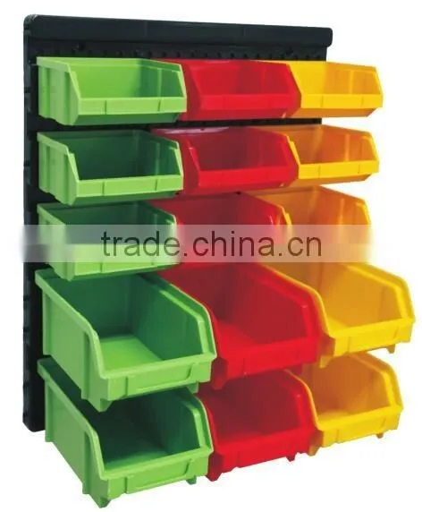 15 PCS Tool Organizer Bin Wall Mount Plastic Storage Box ( 202715)