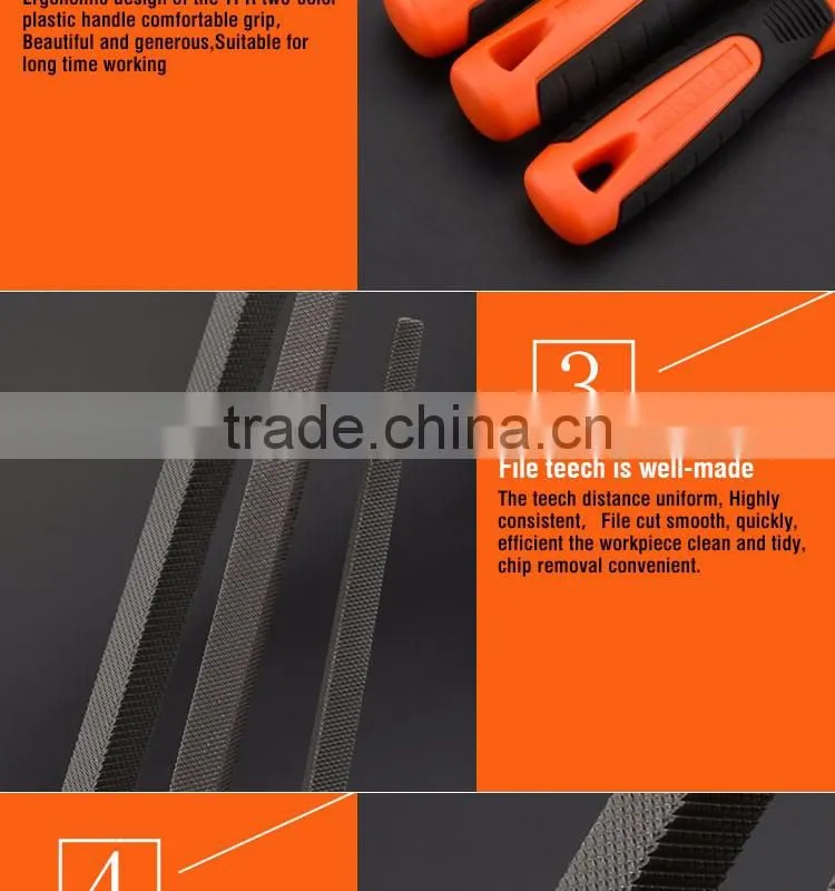 Professional Square Second Cut File With Soft Handle