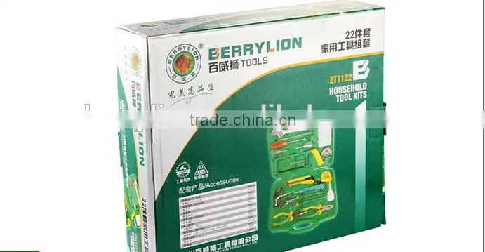 Berrylion 22pcs Tool Set Plier Wrench Screwdriver measuring tapes home use toolset