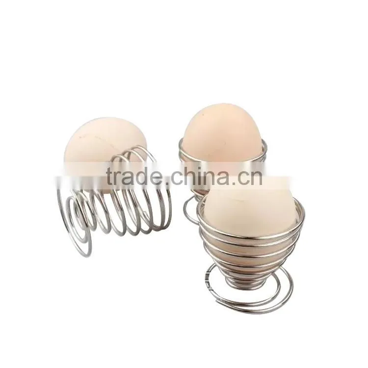 kitchen gadget stainelss spring wire egg cup holder