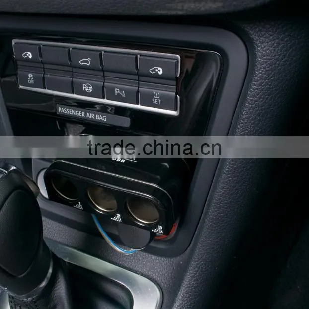 Car Charger 3 way Socket Adapter Plug with CE Certificate for Cell Phones , iPhones , iPads & Tablet