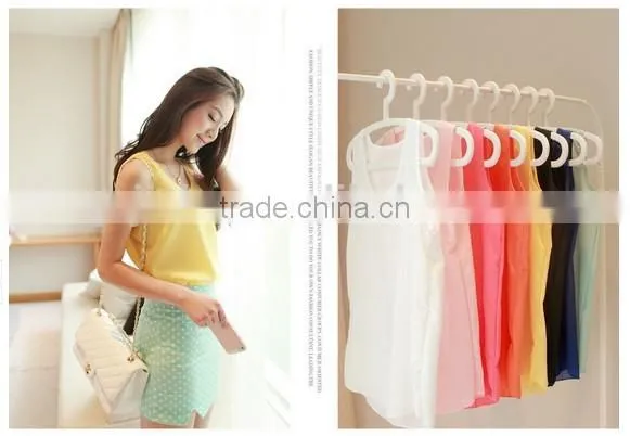 2015 New Fashion Summer Women's Clothes Chiffon Sleeveless Solid neon candy color Causal Chiffon blouse women shirt