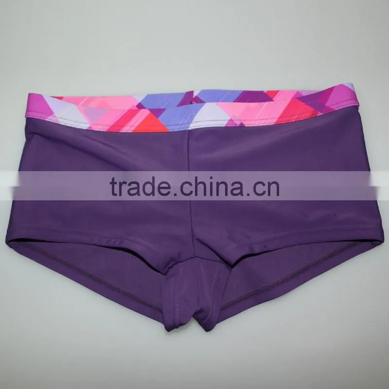 Sublimation spandex nylon women's panties, cheap ladies swimming panties