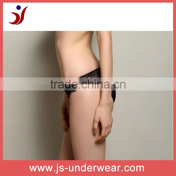 Ladies nylon black color underwear sexy hot transparent panties