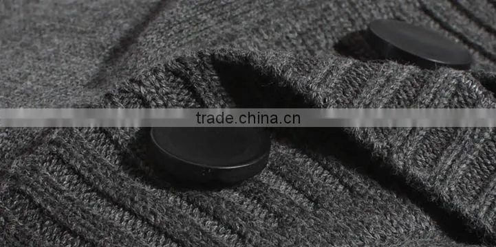 latest men's knitted double collar sweater