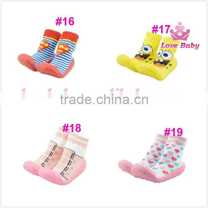 Boutique wholesale mix colors newborn rubber and phylon sole shoes