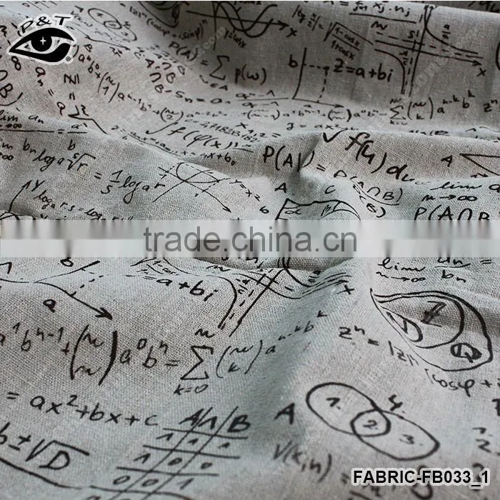 1.50m Preppy Style Formula & Equation Pattern Linen/Cotton Canvas Fabric Zakka Patchwork Fabric