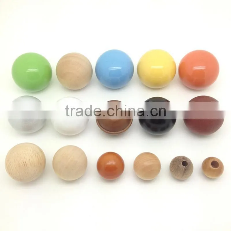 Quality Round Ball Decorations Custom Painted Wooden Bead Craft