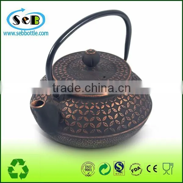 Embossed flower Cast Iron teapot for good tea/Koodee Metal