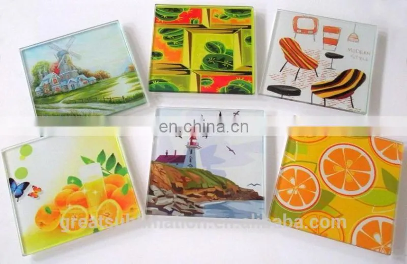 glass tile with coating for sublimation blank glass coasters