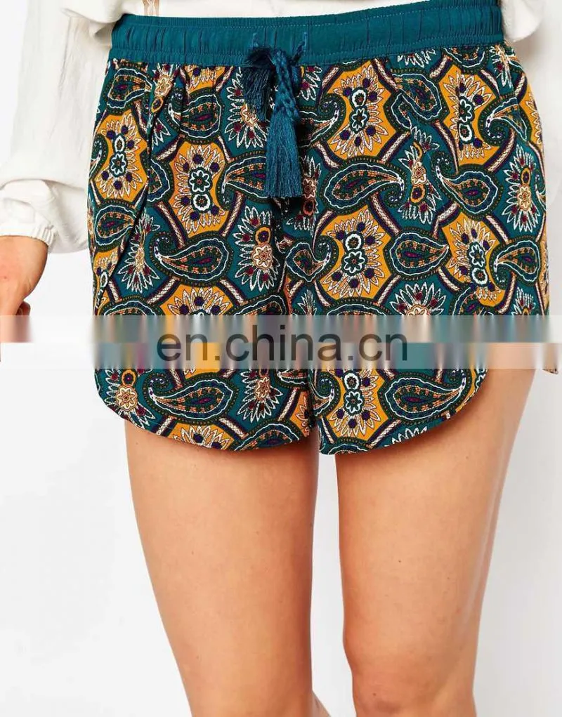 Wholesale Woven Bali Print Compression Shorts
