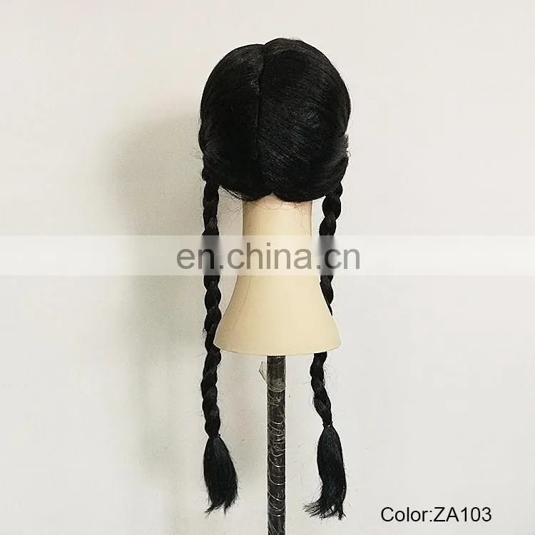 Black pigtail party wigs P-W229