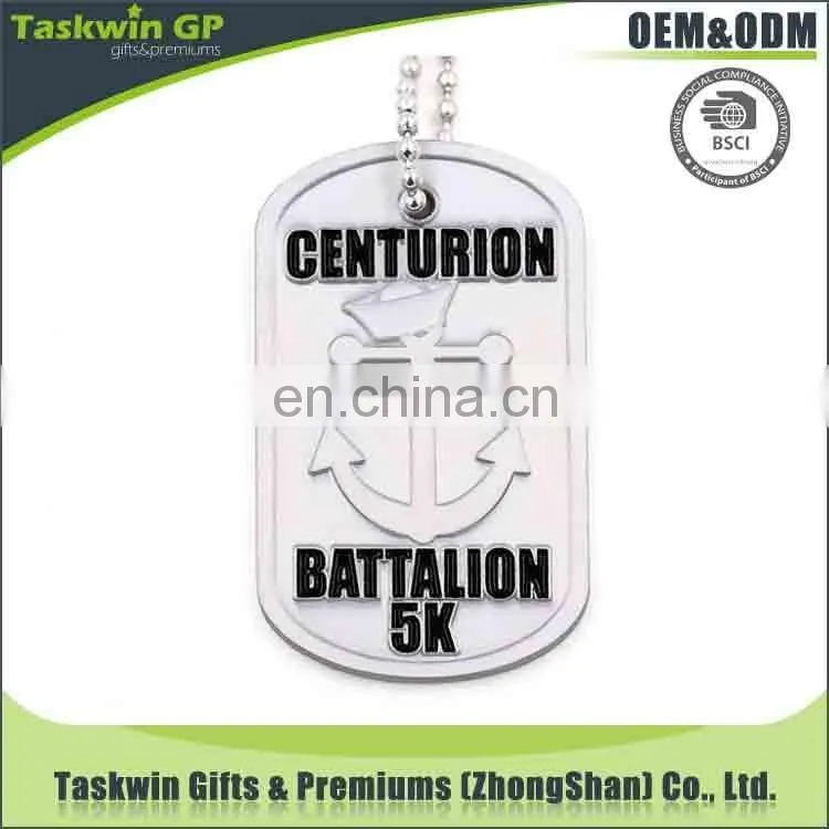 wholesale custom laser military dog tag with necklace of fashion printing and nice engraving with logo and name