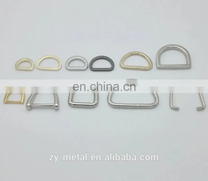 Small customized light gold zinc alloy metal D ring