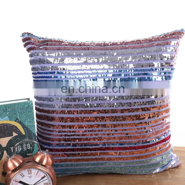 Custom design Reversible Sequins Heart Mermaid magic Cushion Pillow Covers Decorative