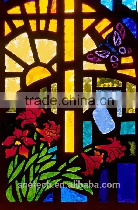 stained church figures window glass for interior or exterior decoration
