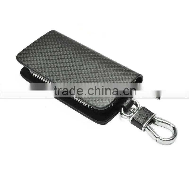 Wholesale Streamline Carbon Fiber Smooth Zipper Key Bag