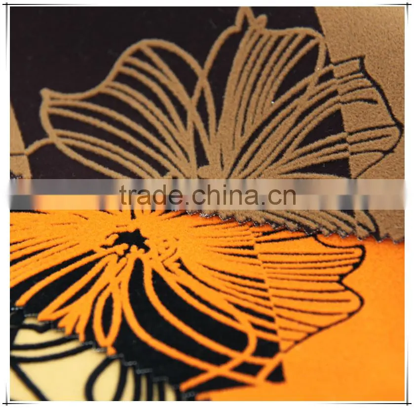2016 New Style sofa curtain upholstery fabric flock on flock fabric