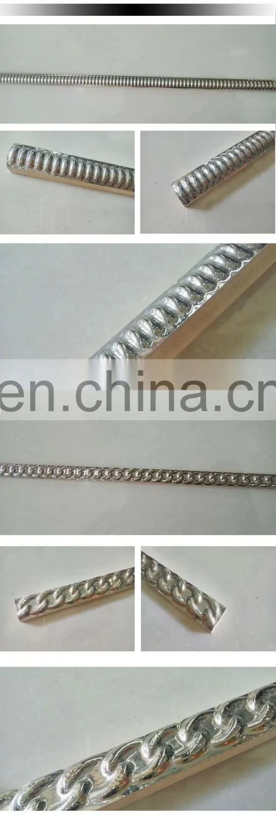 Listello gold filled pencil border tile for bathrooms