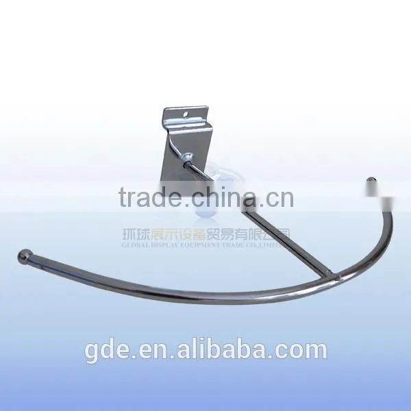 Metal chrome display slatwall hook with 2 sides