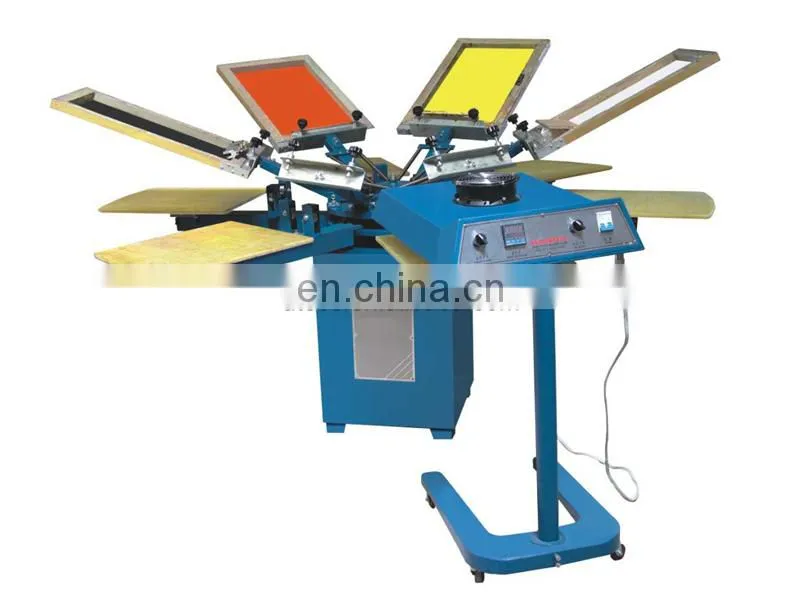 UTM650 6 color silk serigraphy Manual T shirt carousel Screen Printer