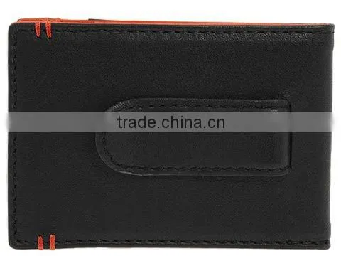 2015 fashion leather wallet hook and loop fastener