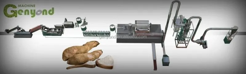 Factory Genyond Cassava Flour Making Equipment Processing Machine Potato Cassava Tapioca Starch Production Plant Line