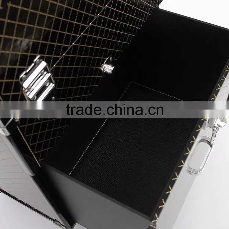 PVC material trolley makeup case with drawers