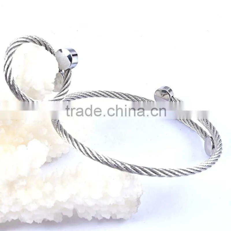 2016 hot new arrivals bangles stainless steel wire bangle bracelet jewelry sets 2016