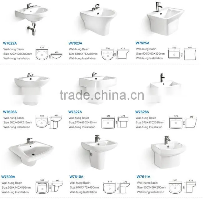 Sanitary ware white ceramic modern wash basin