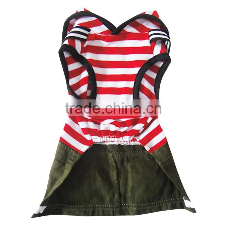 Wholesale Sailor Striation Dog Couples Dress fit for Spring Summer Autumn