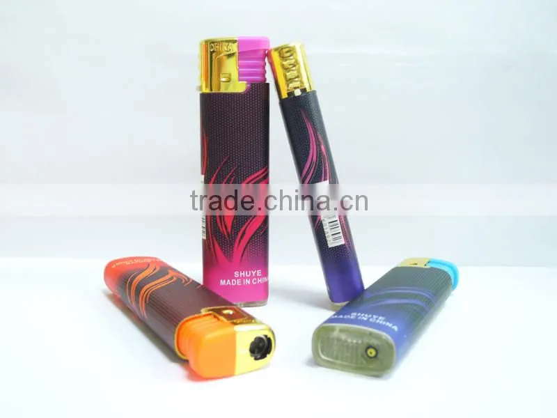 Customer's logo picture windproof cigarette lighter electric lighter with paper