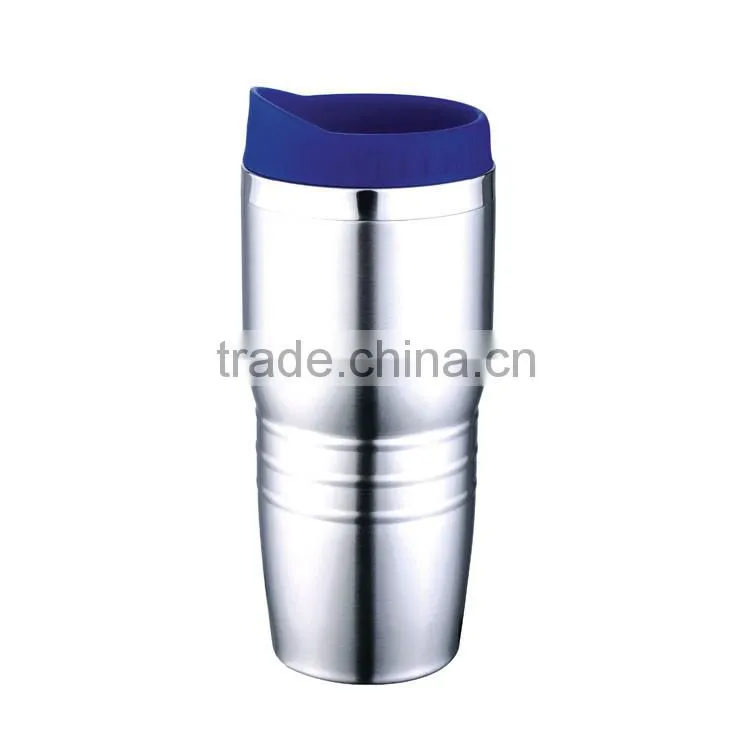 Stainless steel double wall 16oz travel mugs with handle