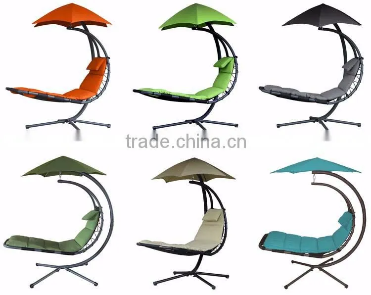 Colorful Outdoor Leisure Patio Arc Stand And Canopy Adult Hanging Single Seat Chair Swing