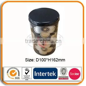 Beautiful Metal Tin Box/Vintage Tin Box/Tin Box Round