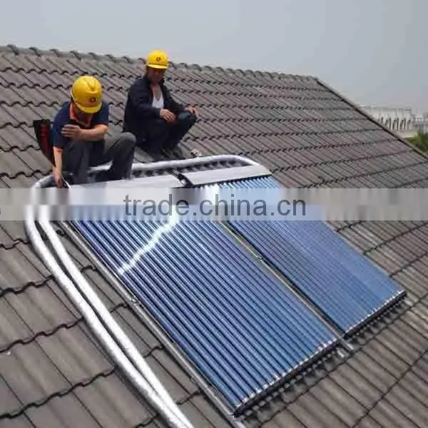 16 copper pipes pressured evacuated tube solar collector